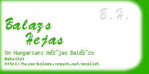 balazs hejas business card